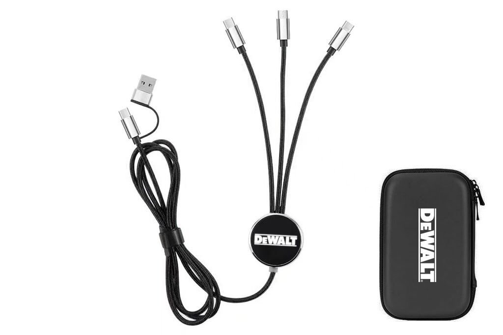 Long Metallic Multi Cable with Light Up Logo