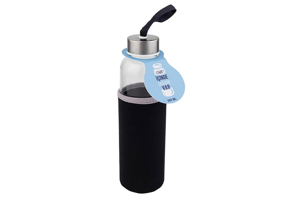 500 ML Glass Water Bottle with Sleeve
