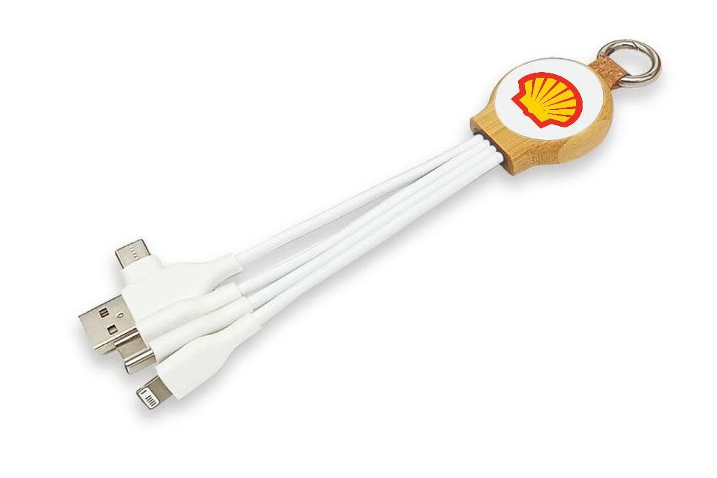 Eco-Friendly Bamboo Multi 4-in-1 Charging Cable