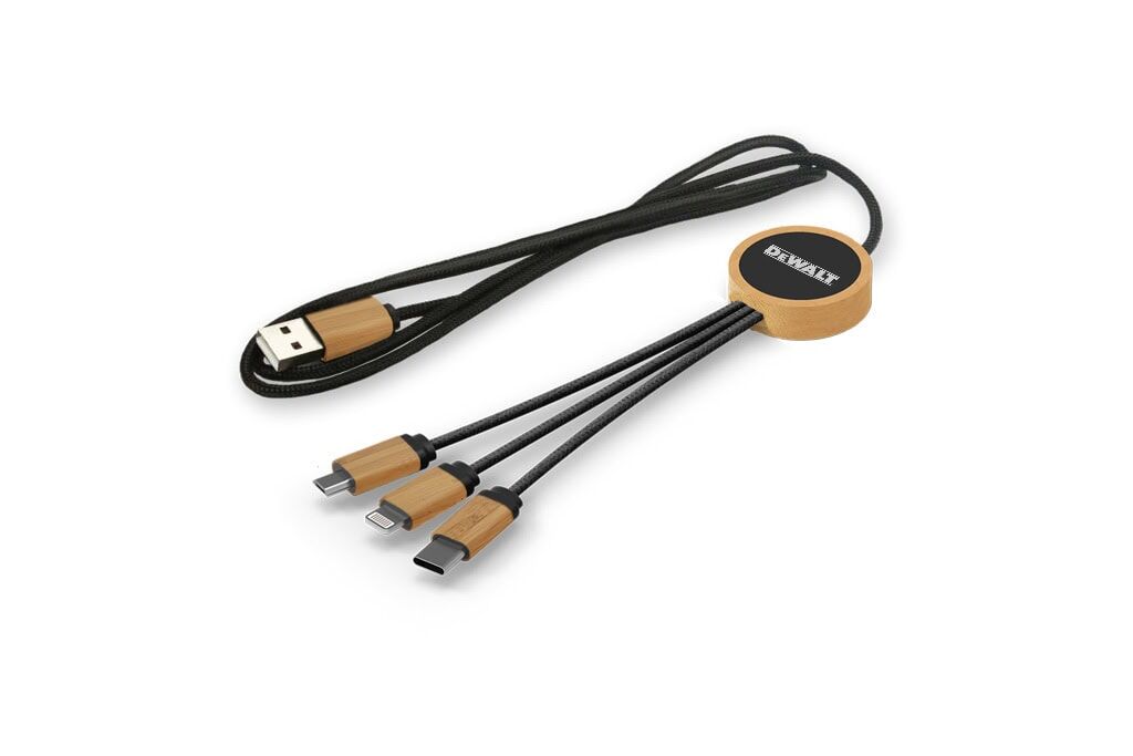 3-in-1 Bamboo Charging Cable
